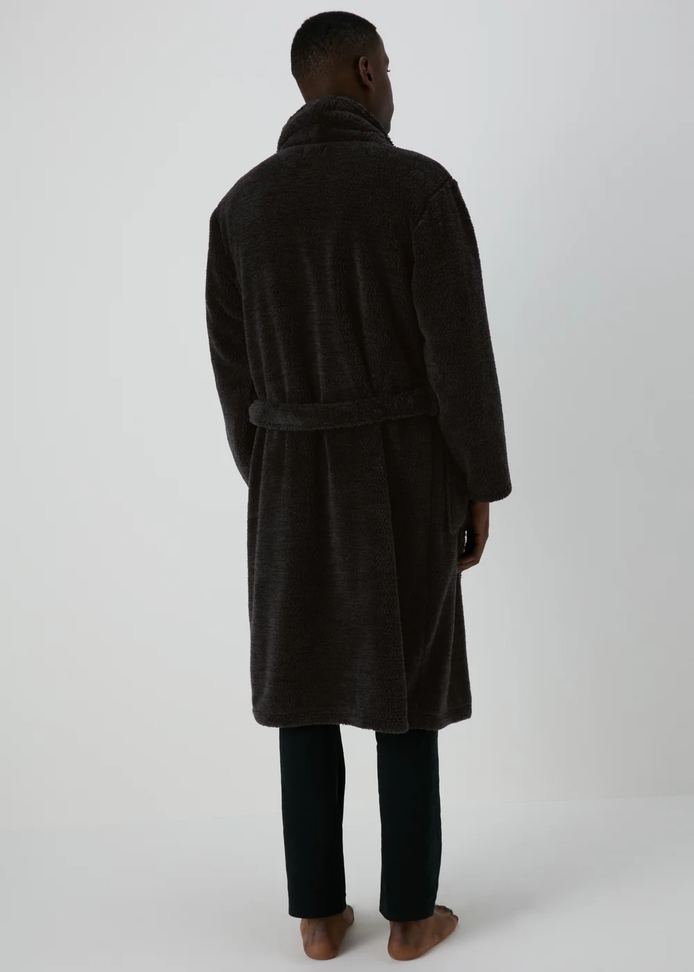Charcoal Fleece Dressing Gown - Extra small Image 2