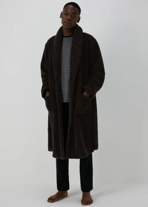 Charcoal Fleece Dressing Gown - Extra small Image 1