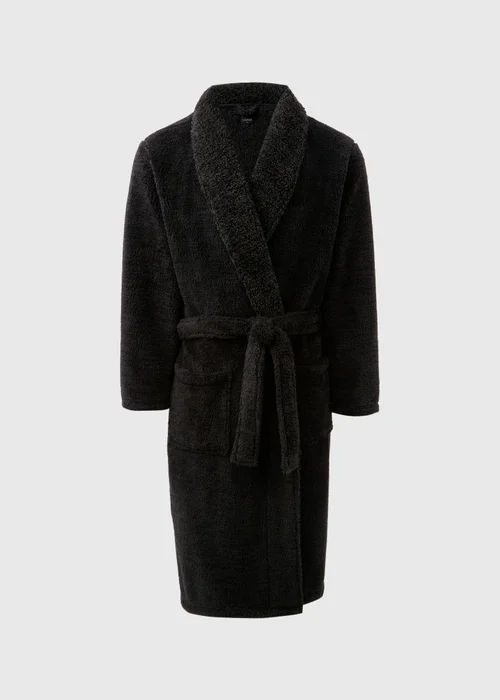 Charcoal Fleece Dressing Gown - Extra small Image 3