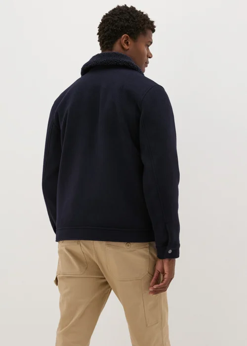 Navy Borg Collar Smart Jacket - S Image 2