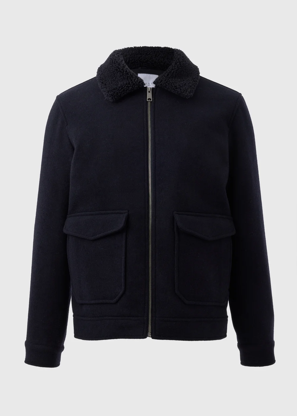 Navy Borg Collar Smart Jacket - S Image 4