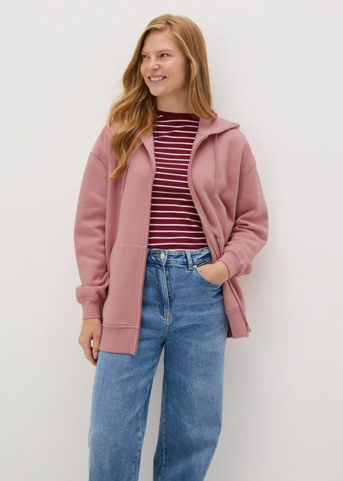 Pink Zipped Hoodie - S Image 1