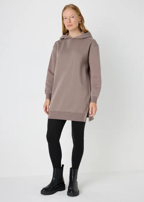 Brown Longline Hoodie - S Image 1