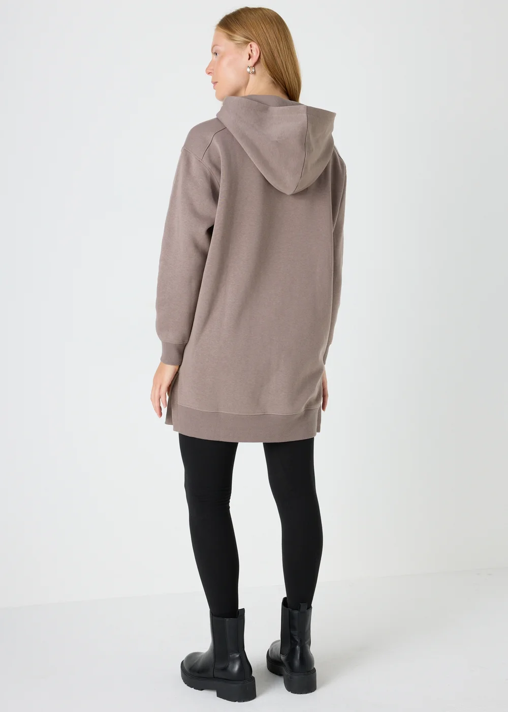 Brown Longline Hoodie - S Image 2