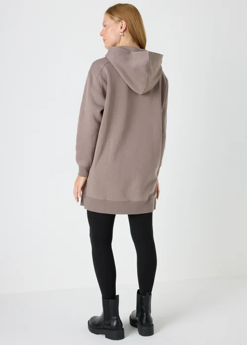 Brown Longline Hoodie - S Image 2