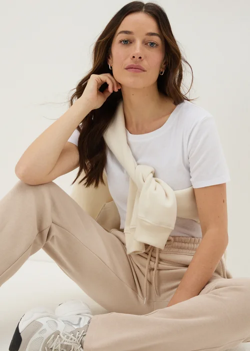 Beige Straight Jogging Bottoms - S Image 1