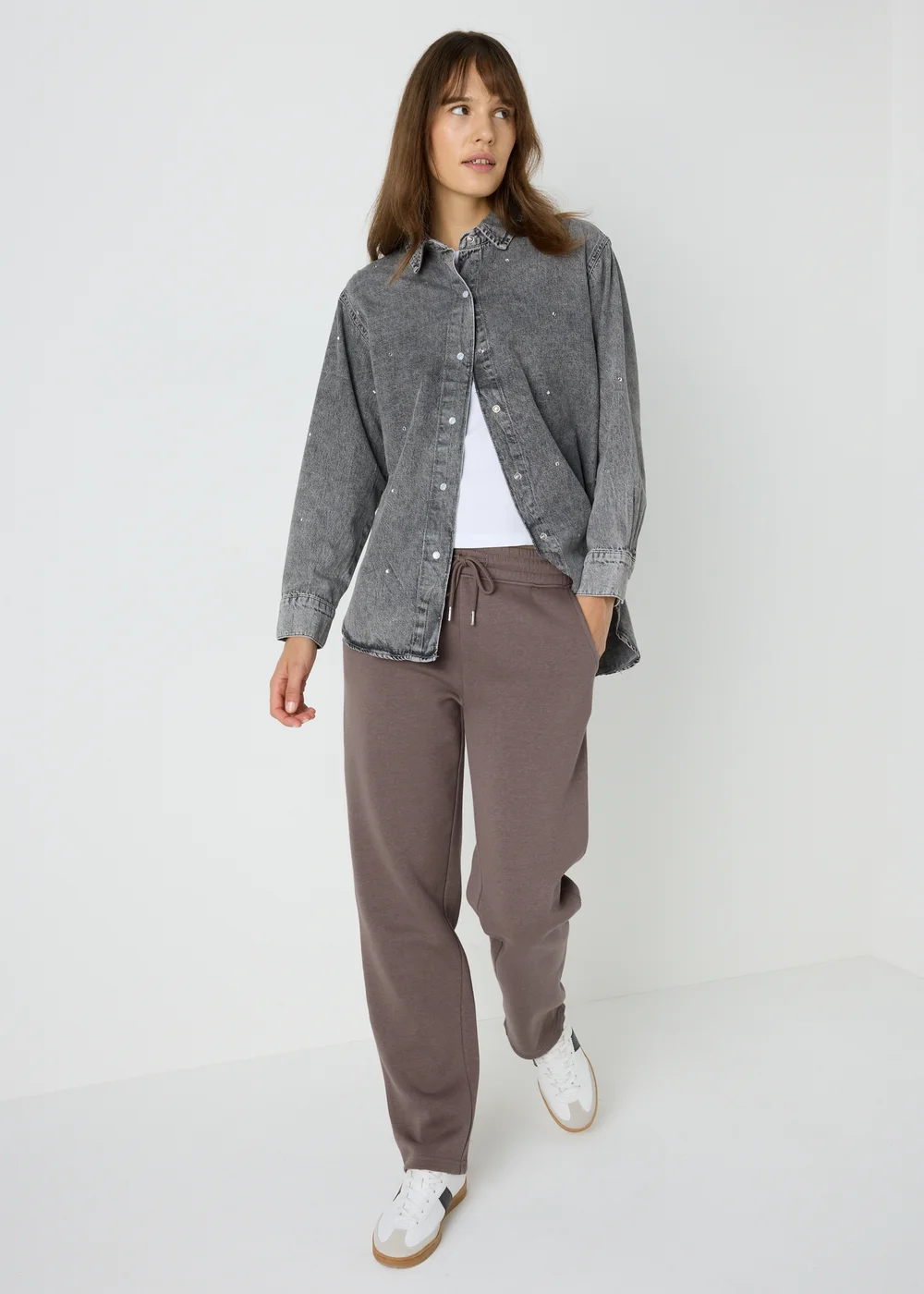 Brown Straight Jogging Bottoms - S Image 1