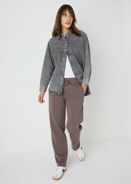 Brown Straight Jogging Bottoms - S Image 1