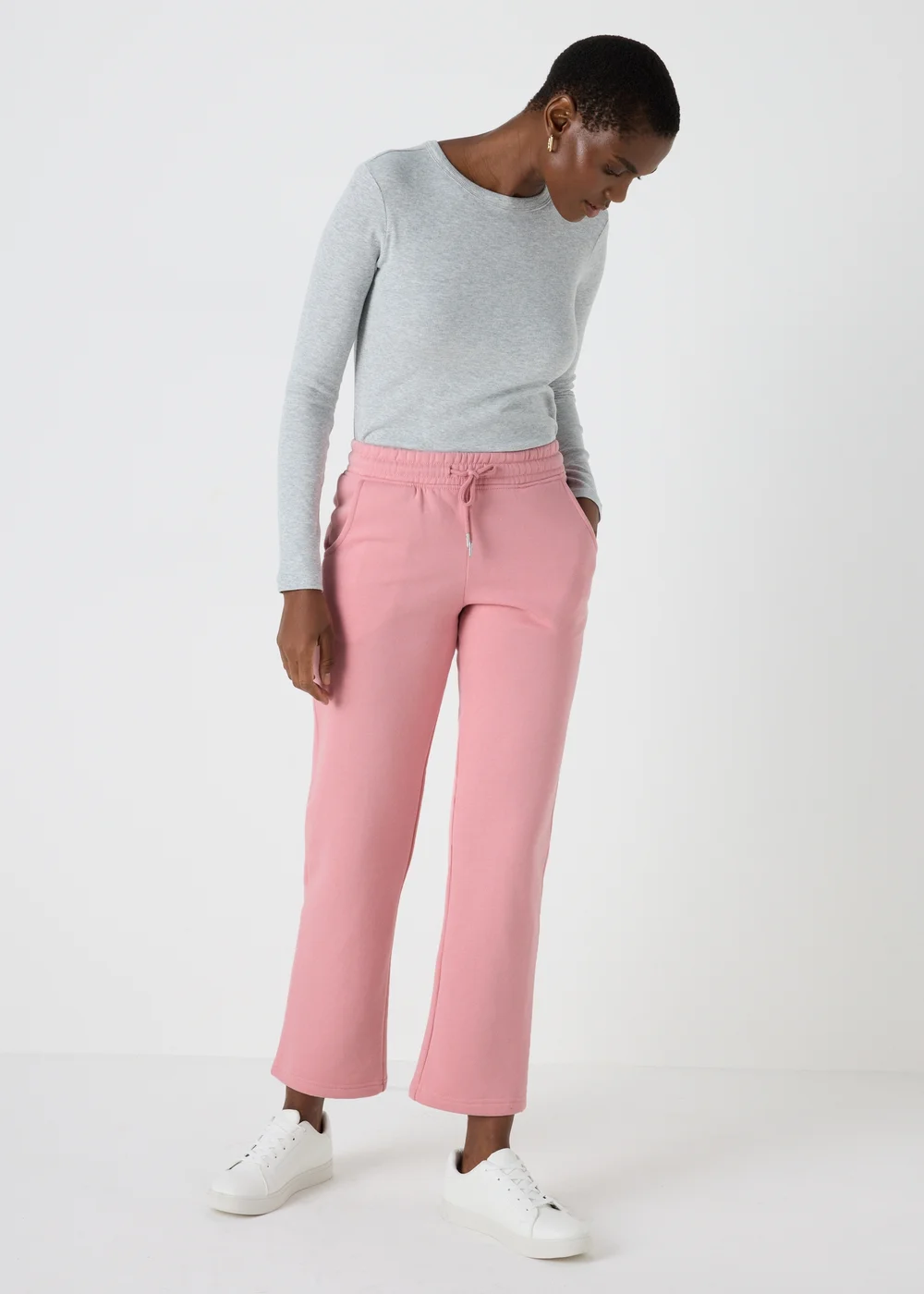 Pink Straight Jogging Bottoms - Small Image 1