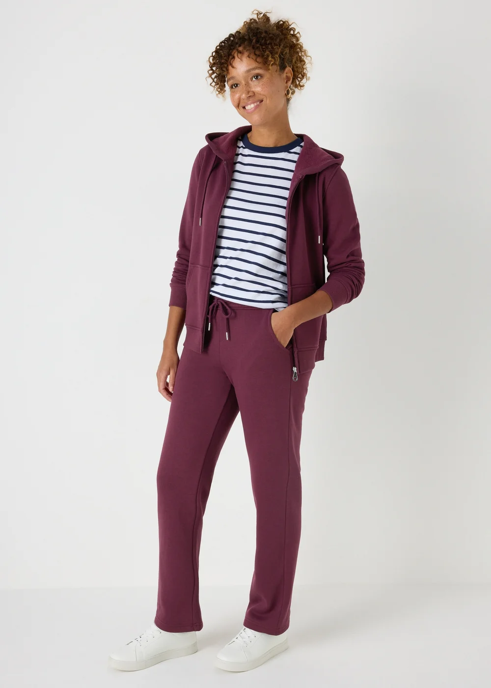 Burgundy Straight Jogging Bottoms - S Image 1