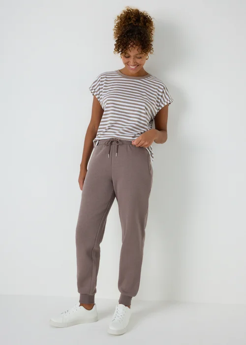 Brown Tapered Jogging Bottoms - S Image 1