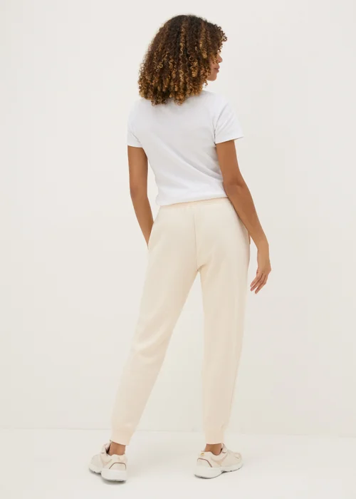 Cream Tapered Leg Jogging Bottoms - S Image 2