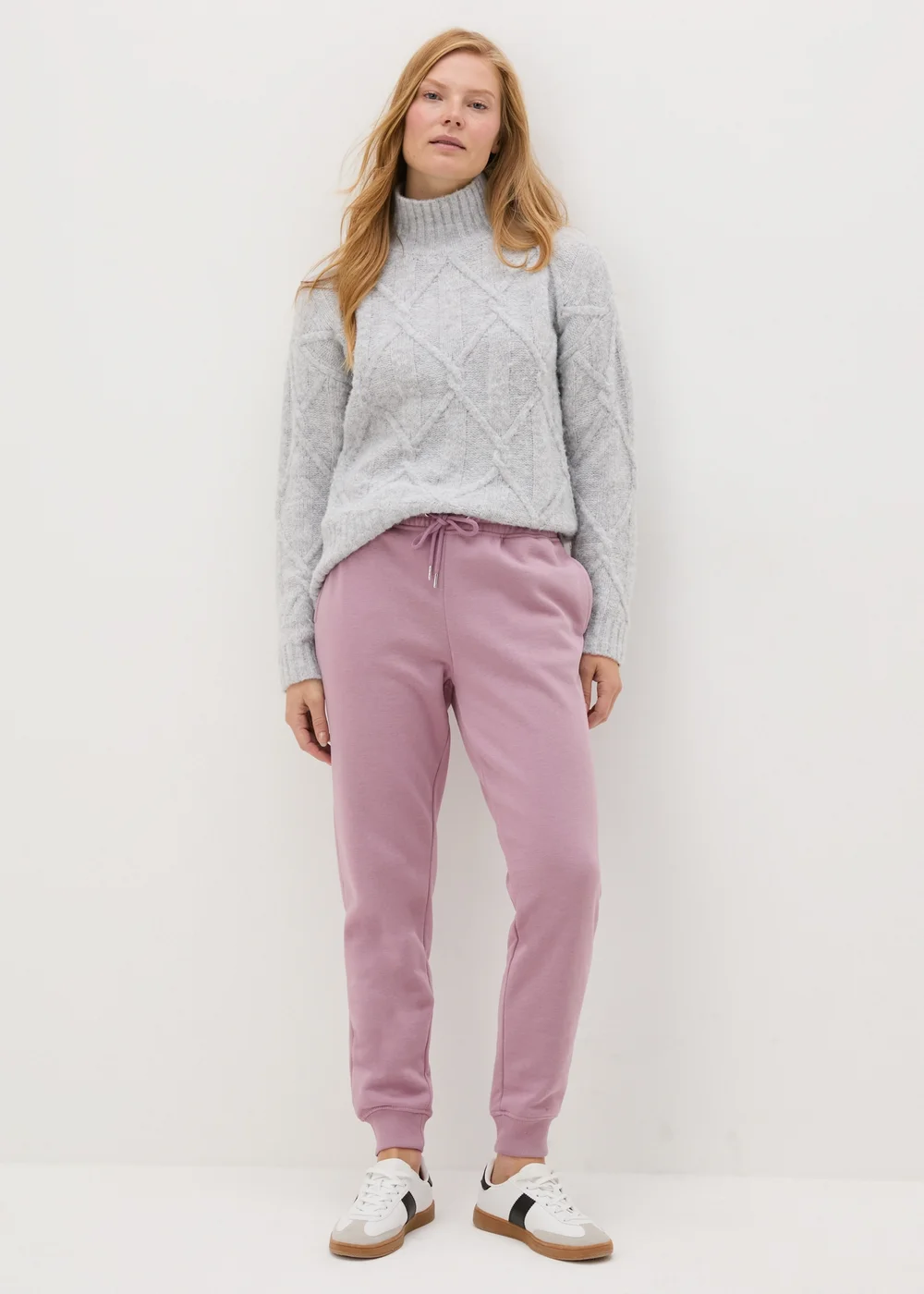 Purple Tapered Leg Jogging Bottoms - Small Image 1