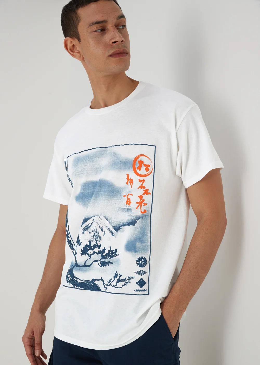White Japanese Wave T-Shirt - S Image 3