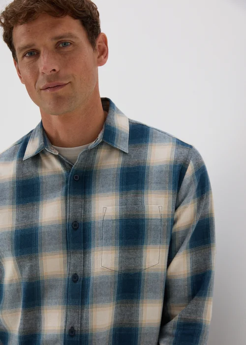 Blue Check Flannel Shirt - S Image 1
