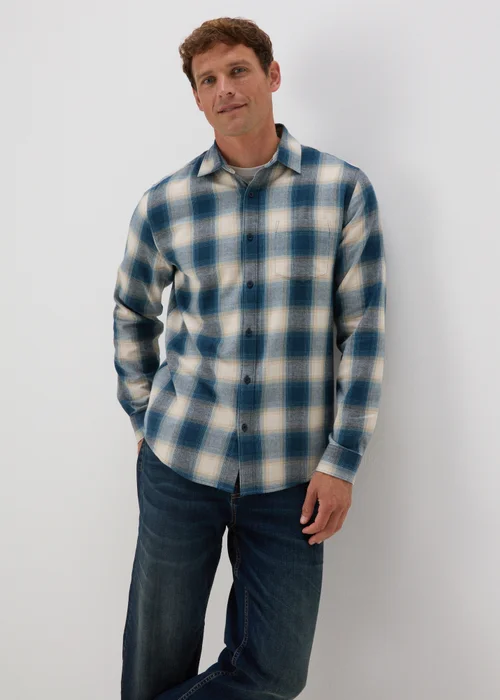 Blue Check Flannel Shirt - S Image 3