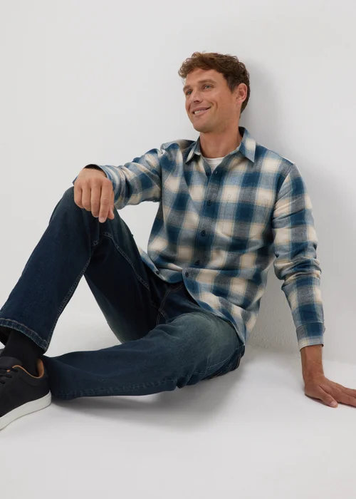 Blue Check Flannel Shirt - S Image 4