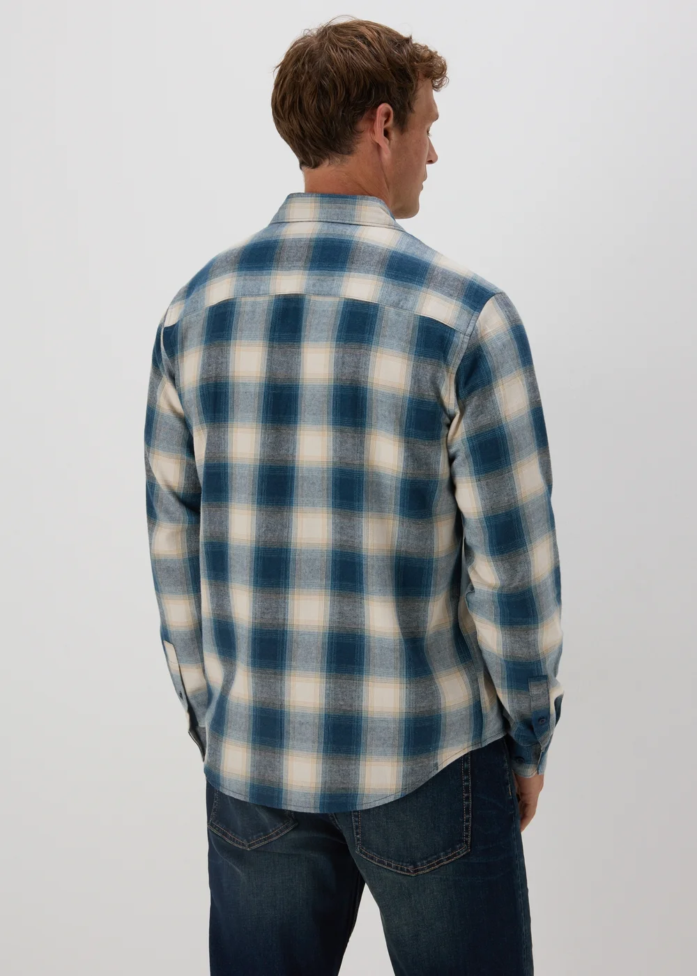 Blue Check Flannel Shirt - S Image 2