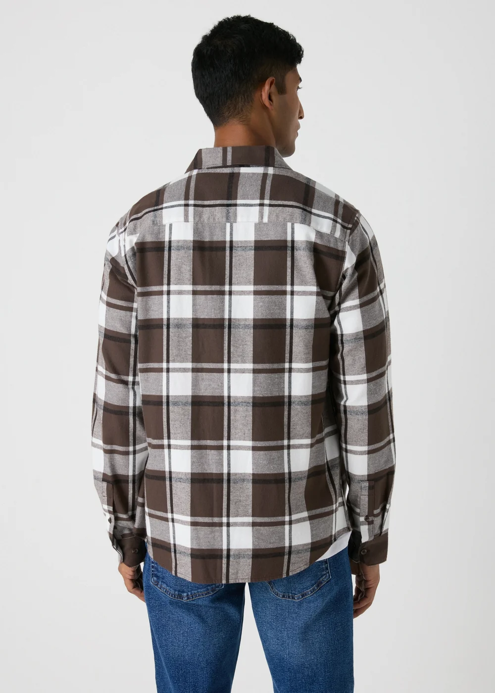 Brown Check Flannel Shirt - S Image 2