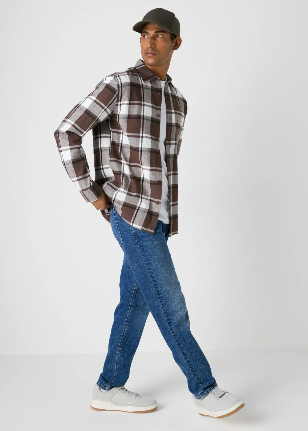 Brown Check Flannel Shirt - S Image 3