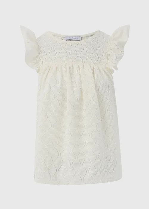 Ecru Pointelle Ruffle Top - 8 Image 5
