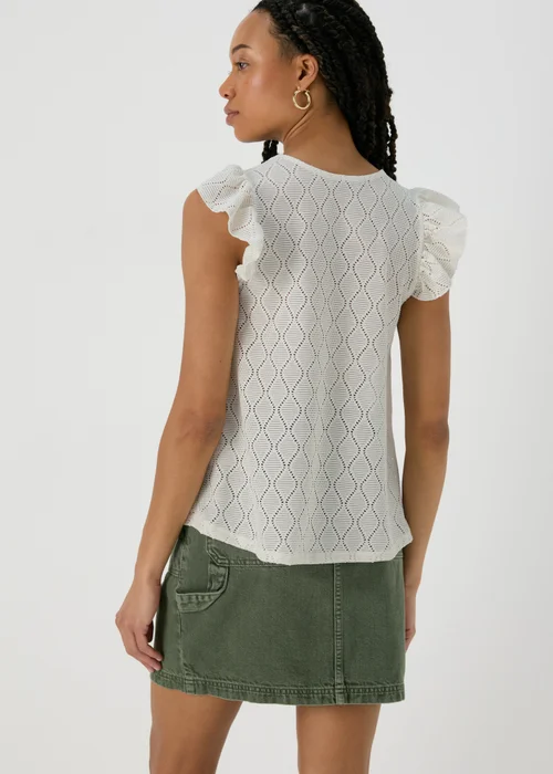 Ecru Pointelle Ruffle Top - 8 Image 2