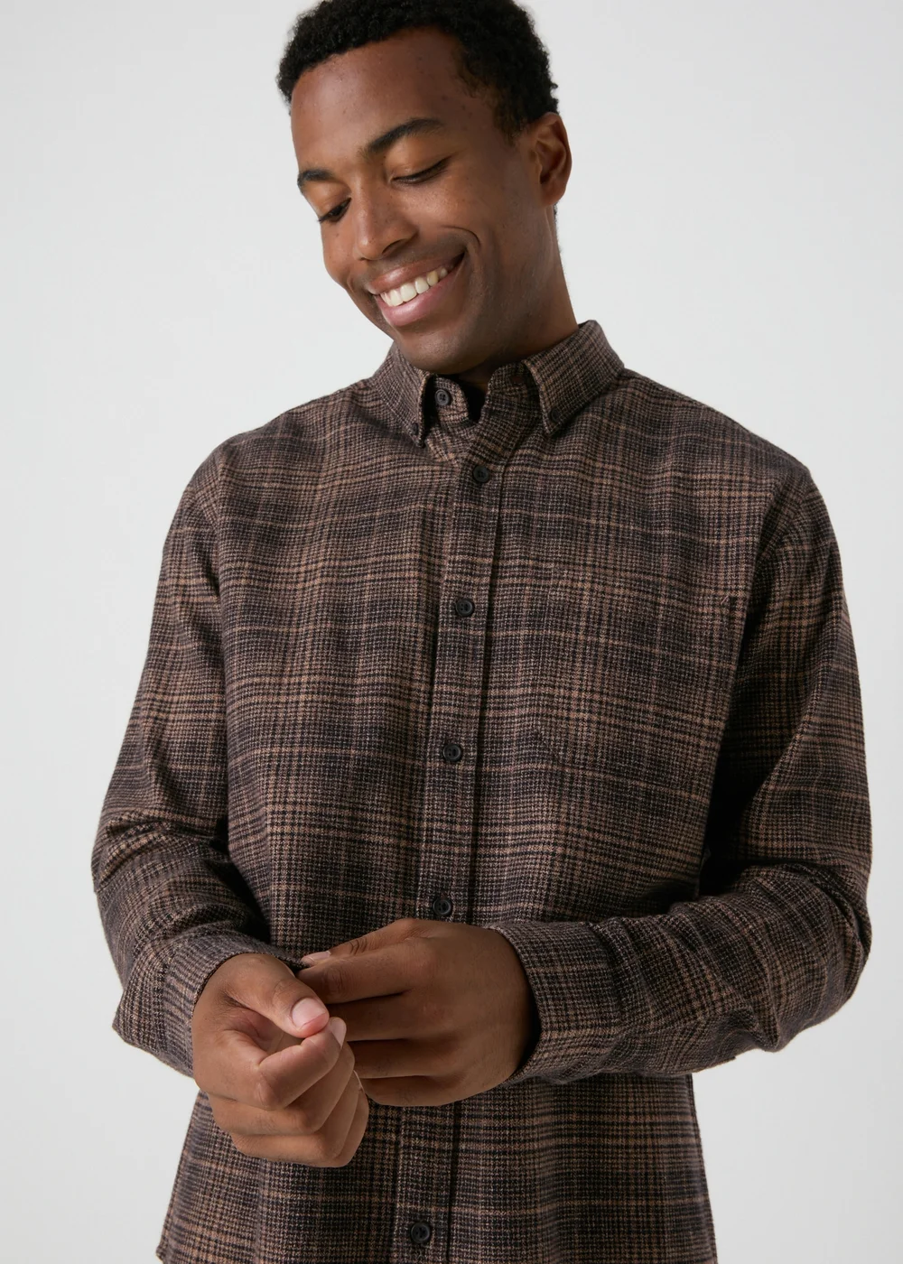 Brown Grindle Check Shirt - S Image 1