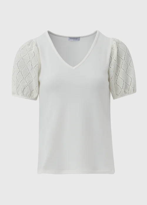 Ecru Pointelle Sleeve Top - Size 8 Image 5