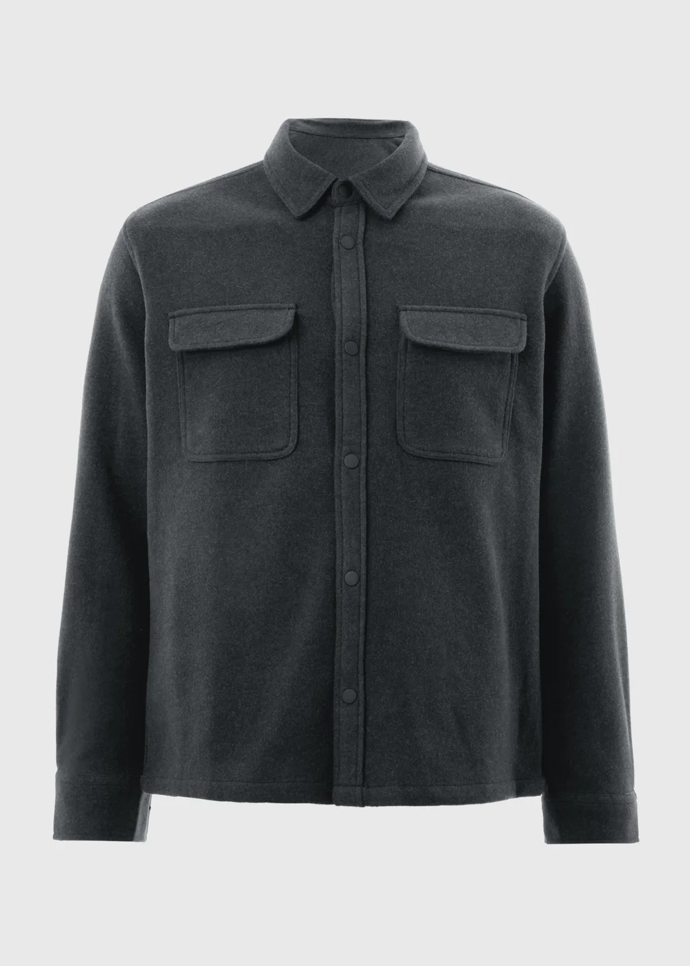 Charcoal Plain Over Shirt - S Image 4