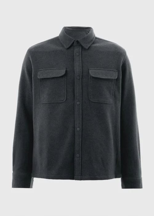 Charcoal Plain Over Shirt - S Image 4