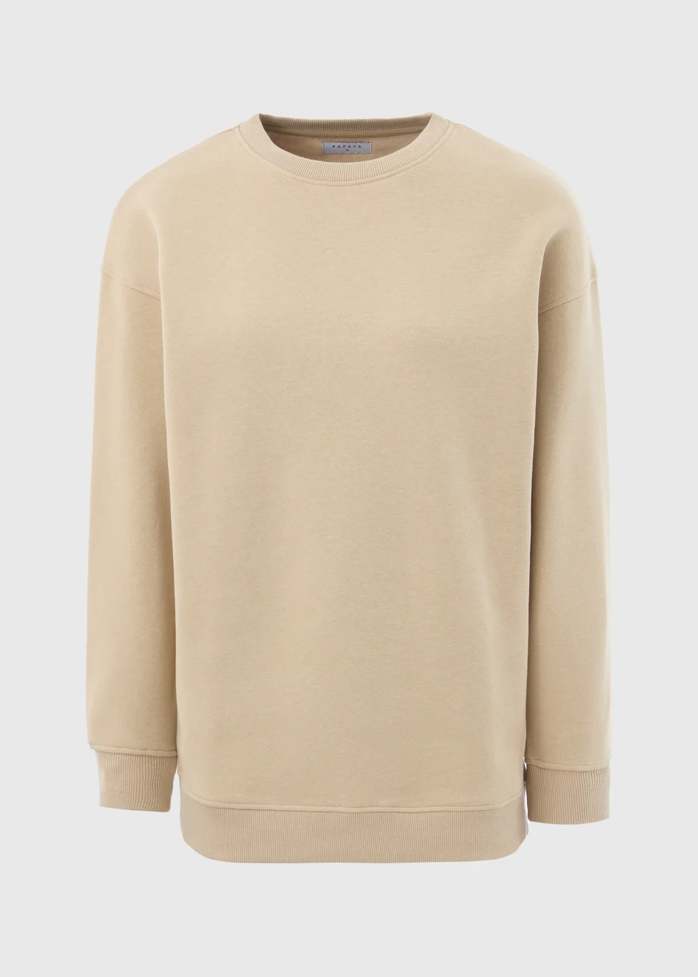 Beige Longline Sweatshirt - Small Image 4