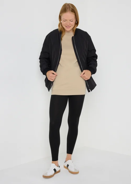 Beige Longline Sweatshirt - Small Image 1