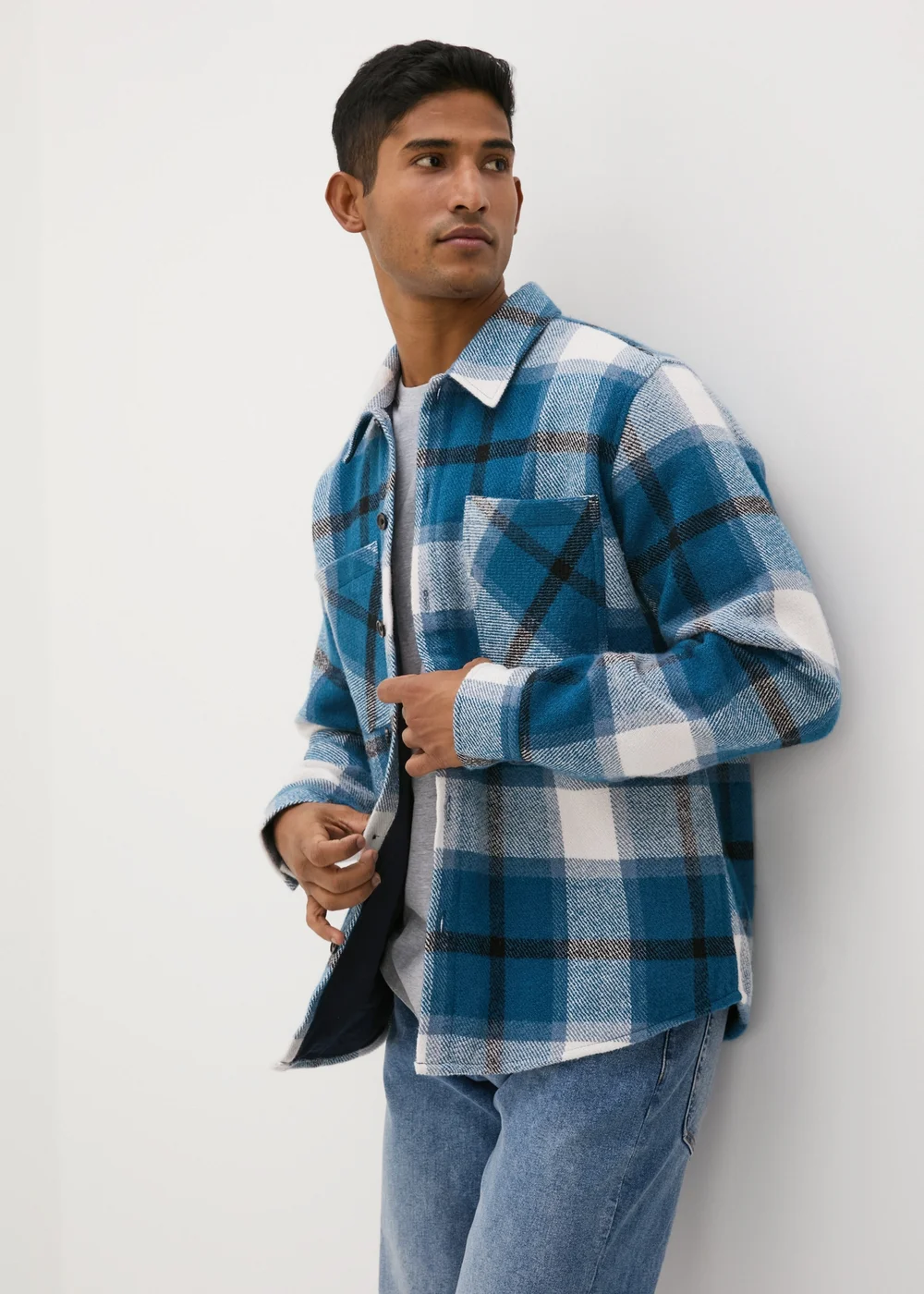 Blue Check Shacket - S Image 1