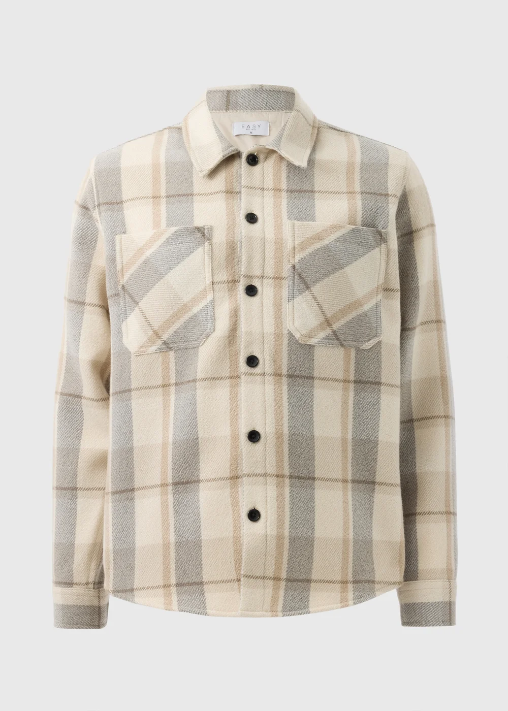 Ecru Check Lined Shacket - S Image 4