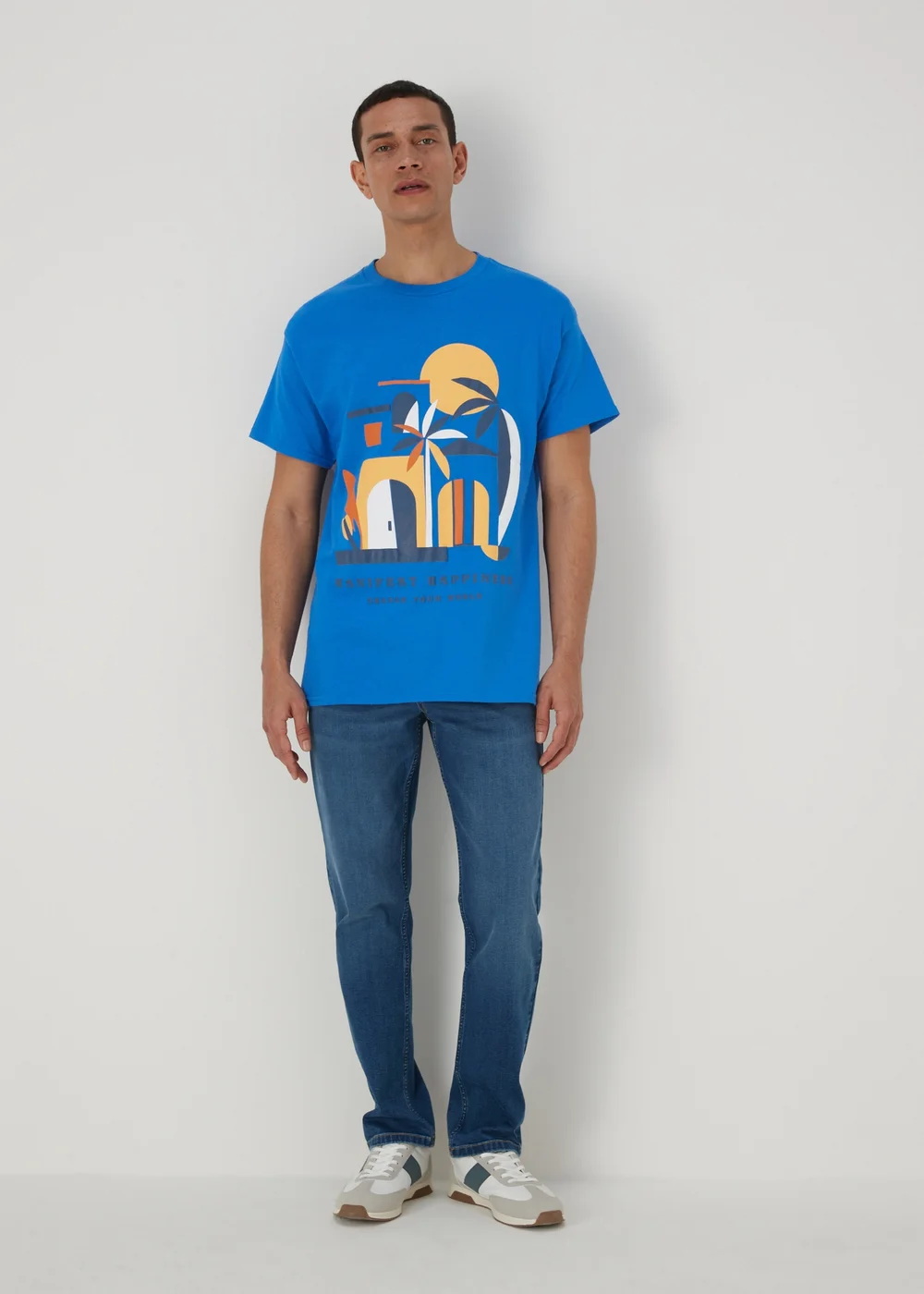 Bright Sapphire Manifest Happiness T-Shirt - S Image 4