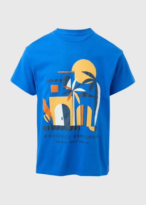 Bright Sapphire Manifest Happiness T-Shirt - S Image 5