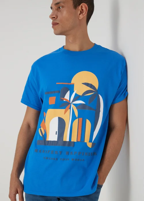 Bright Sapphire Manifest Happiness T-Shirt - S Image 1