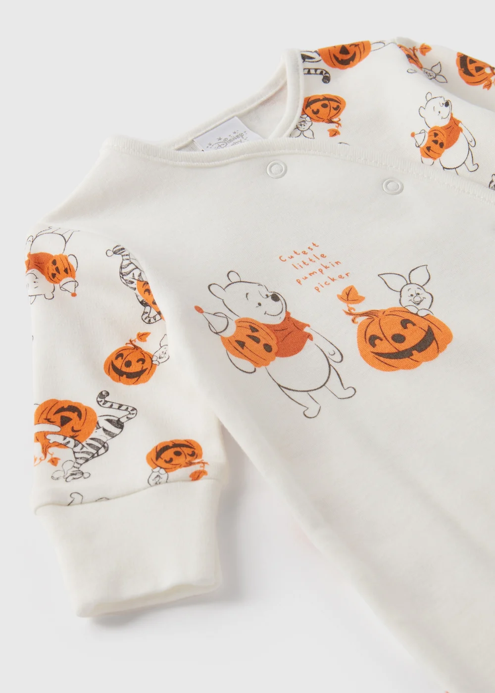 Winnie The Pooh Kids Cream Pumpkin Sleepsuit (Newborn-18mths) - Age 0 - 3 Months Image 2