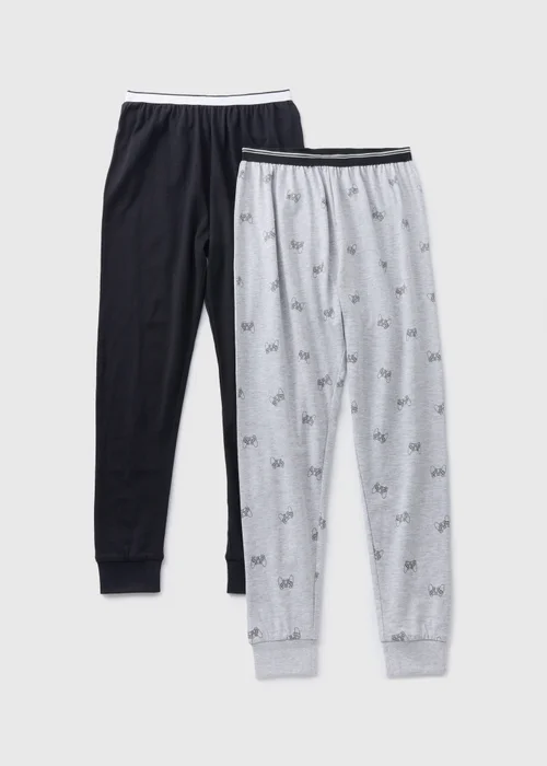 2 Pack Multicolour Gamer Pyjama Bottoms (10-12yrs) - Age 7 Years Image 1
