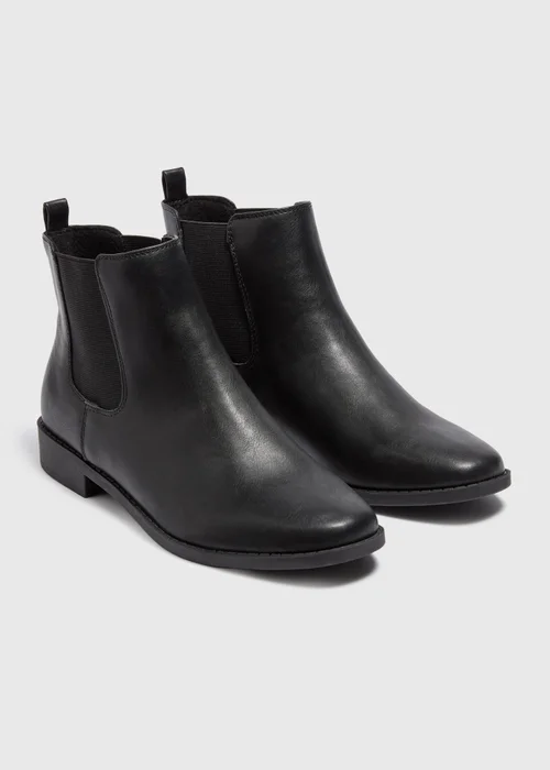 Black PU Leather Chelsea Boots - 3 Image 1
