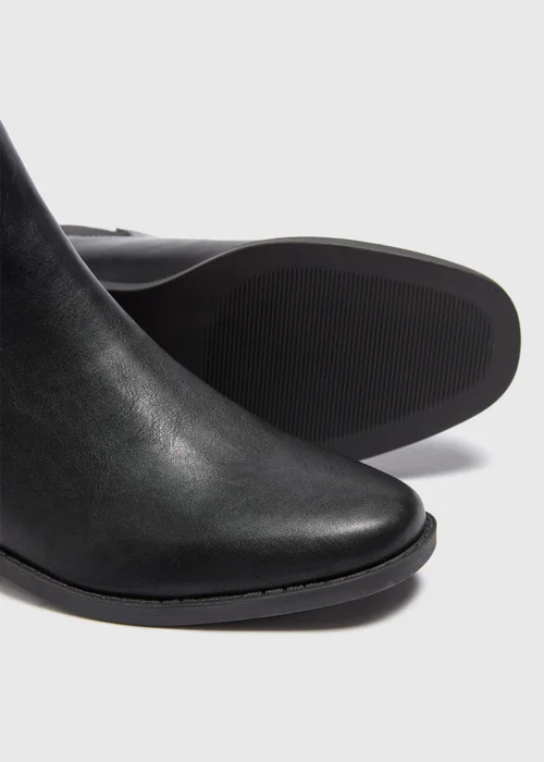 Black PU Leather Chelsea Boots - 3 Image 2