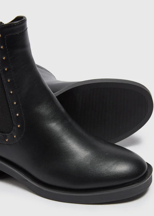 Black Pinstud Chelsea Boots - Size 3 Image 2