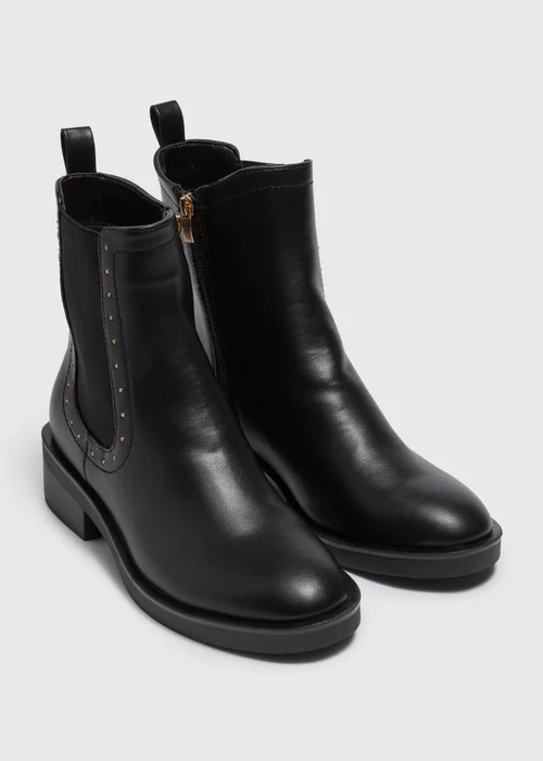 Black Pinstud Chelsea Boots - Size 3 Image 1