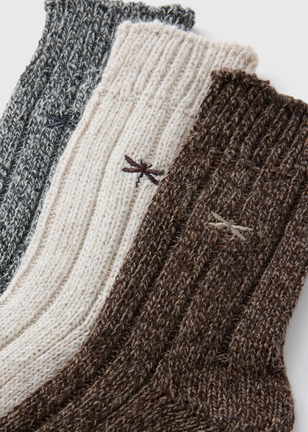3 Pack Multicolour Embroidered Thermal Socks - 6-8.5 Image 2