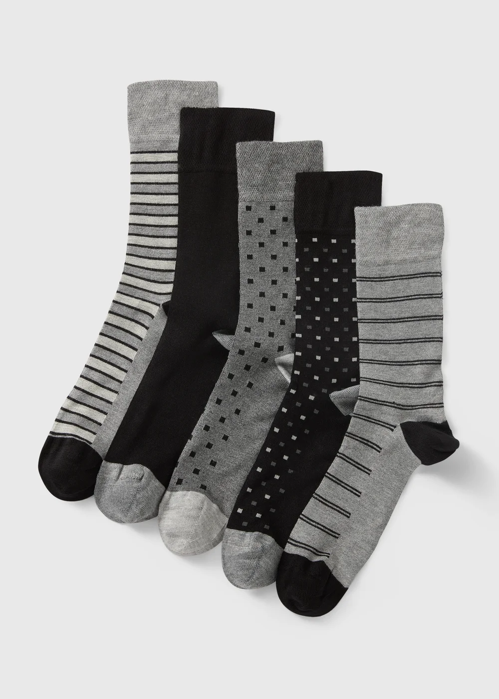 5 Pack Multicolour Patterned Socks - 6-8.5 Image 1