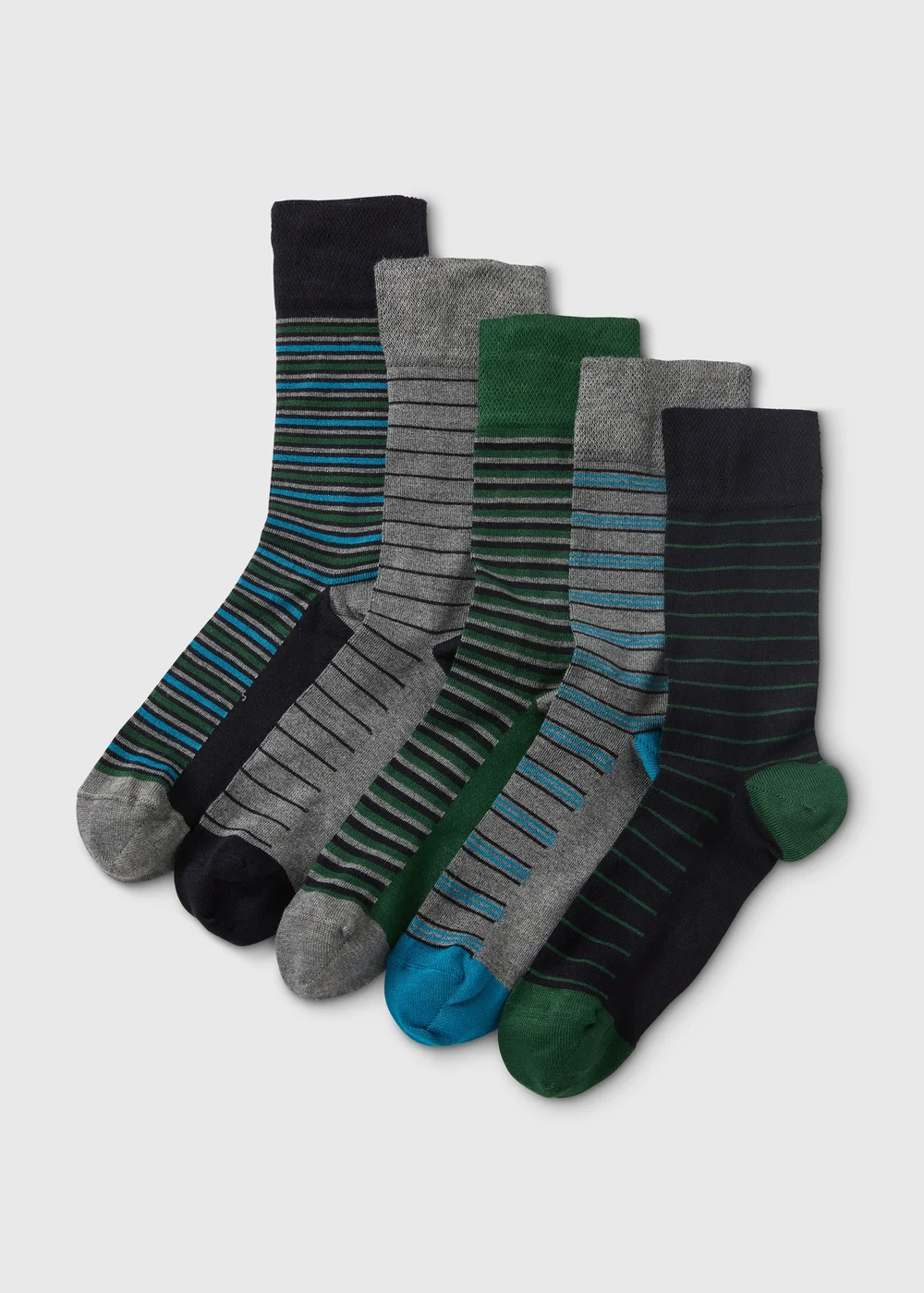 5 Pack Multicolour Stripe Socks - 6-8.5 Image 1