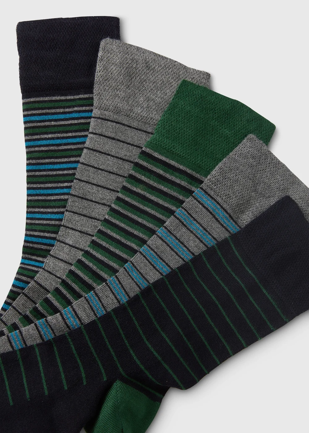 5 Pack Multicolour Stripe Socks - 6-8.5 Image 2