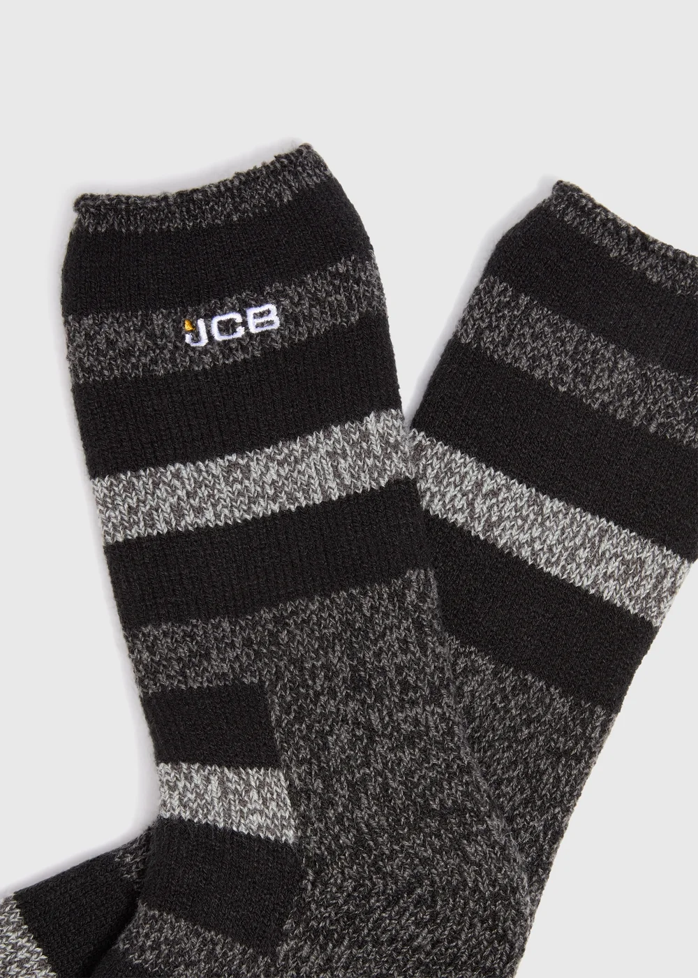 JCB Black Stripe Thermal Socks - 6-8.5 Image 2
