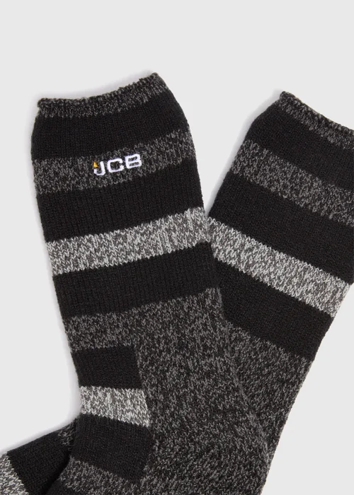 JCB Black Stripe Thermal Socks - 6-8.5 Image 2