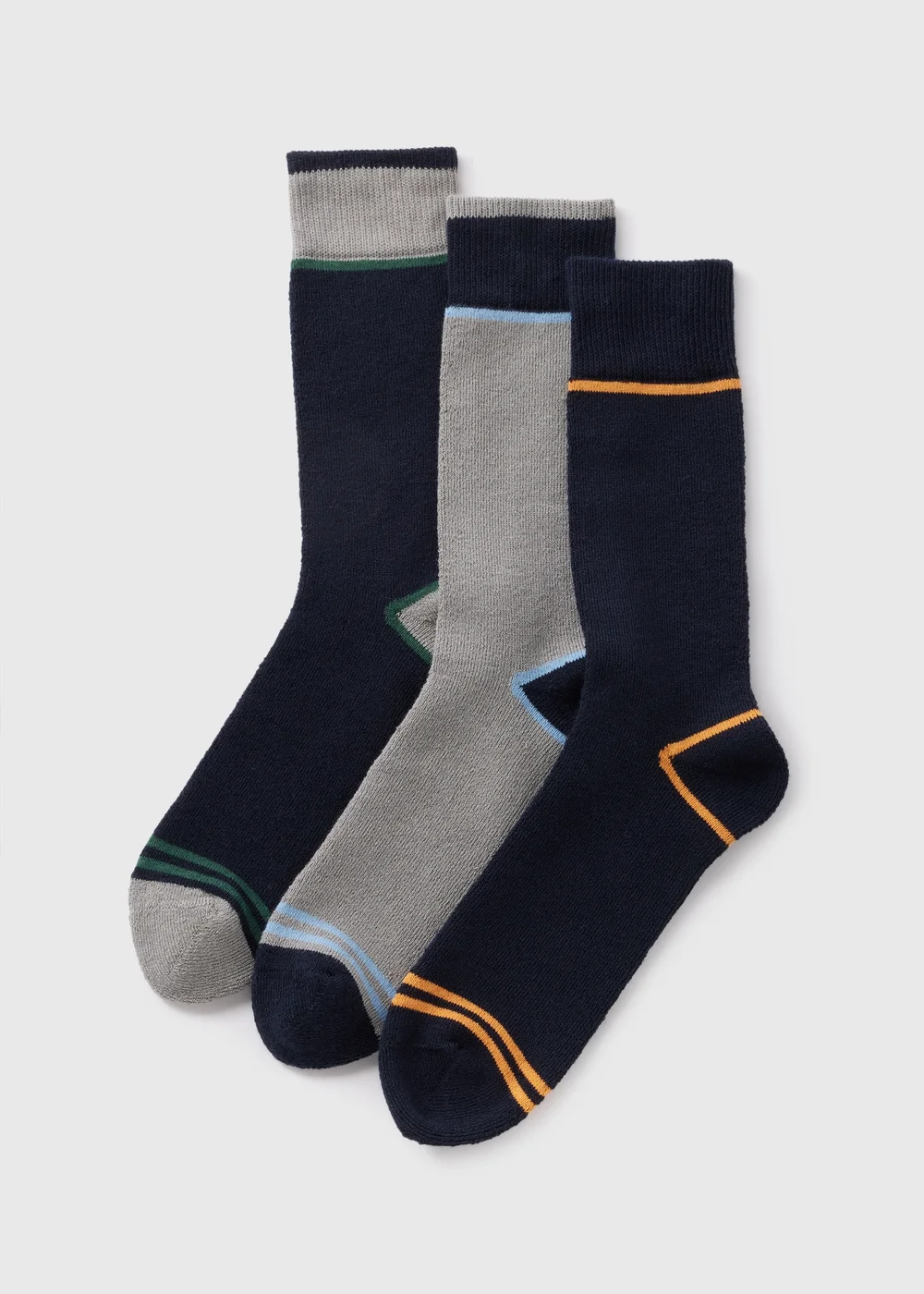3 Pack Navy Stripe Thermal Socks - Sizes 6 - 8.5 Image 1